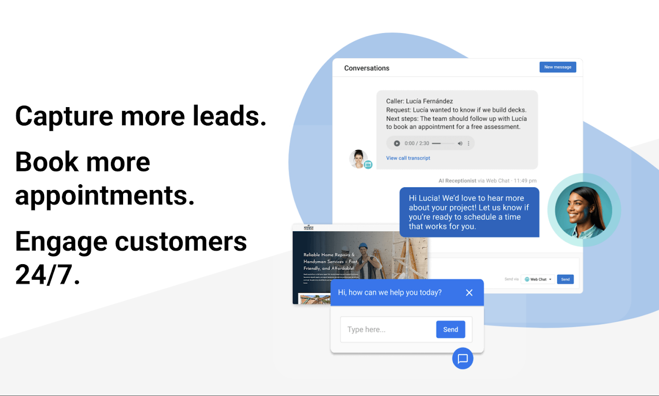 AI Receptionist handling appointment booking and customer inquiries